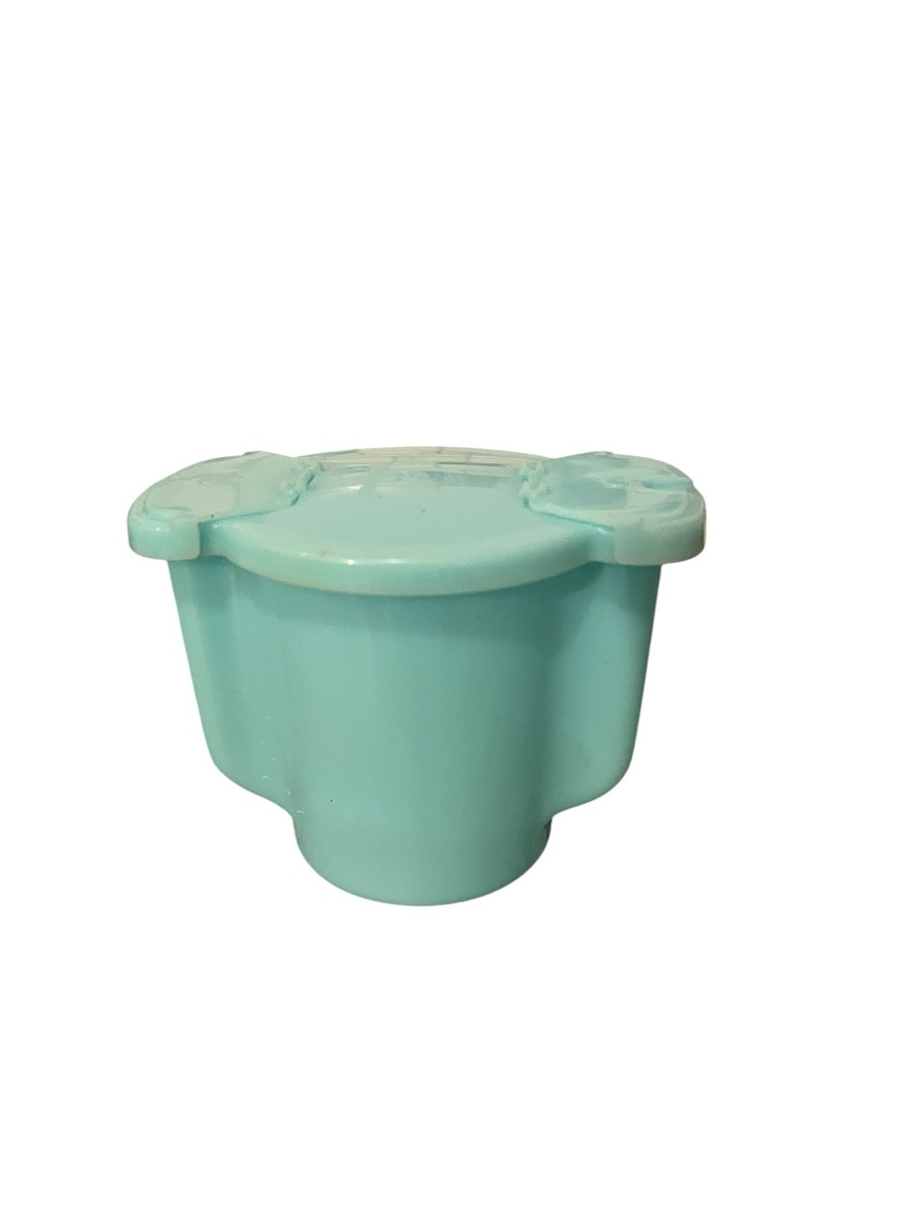 Vintage Tupperware 577-9 Creamer Flip Top Lid Turquoise Aqua Made in USA
